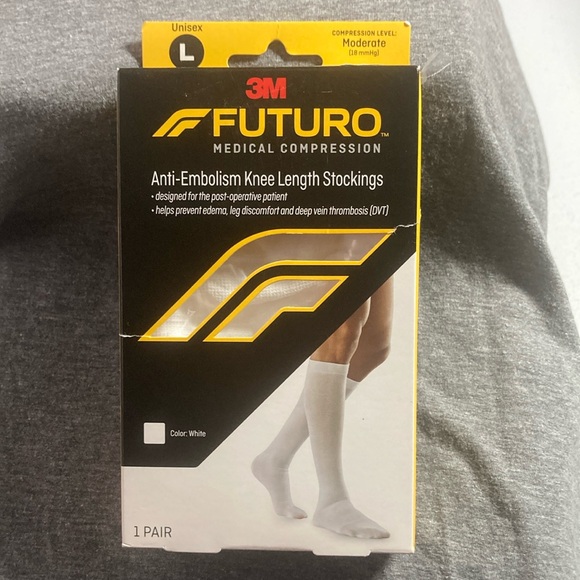 Futuro Accessories - Futuro anti embolism knee length stockings white unisex L